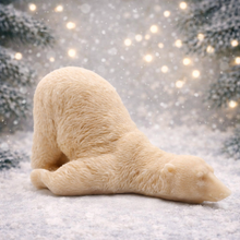 Load image into Gallery viewer, Handmade vegan soaps featuring a huge lazy polar bear with his bum up in the air.  gift boxed in beautiful eco friendly packaging. 
